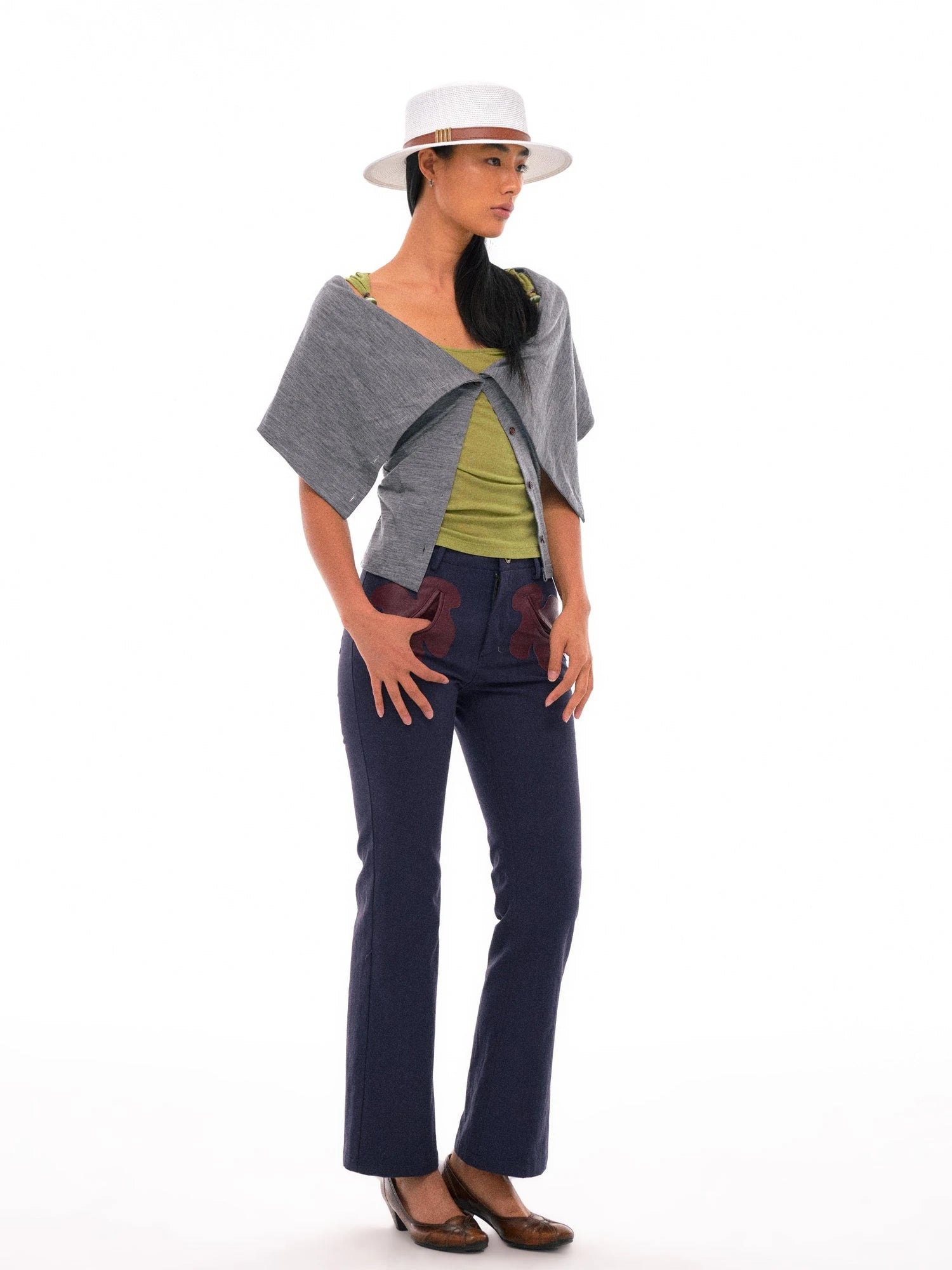 Fine Merino Wool Knit Cardigan With Convertible Collar