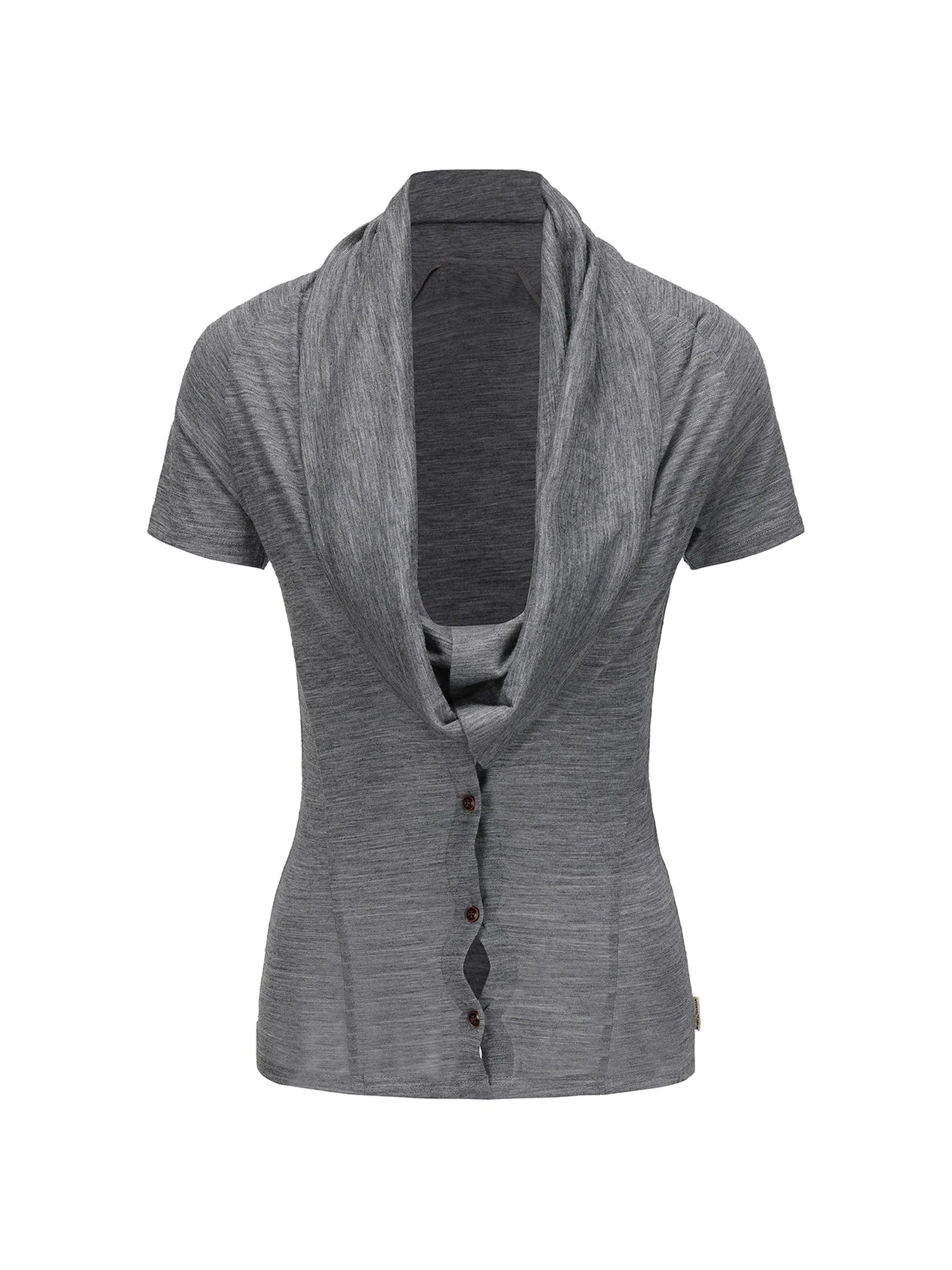 Fine Merino Wool Knit Cardigan With Convertible Collar
