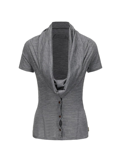 Fine Merino Wool Knit Cardigan With Convertible Collar