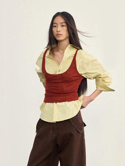 Fine Rib Knit Camisole Top