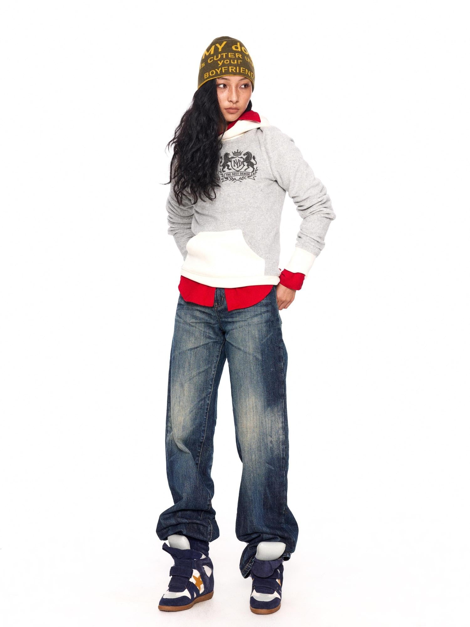NyDkyel Fleece Lined Digital Print Slim Fit Kangaroo Pocket Unisex Cotton Hoodies