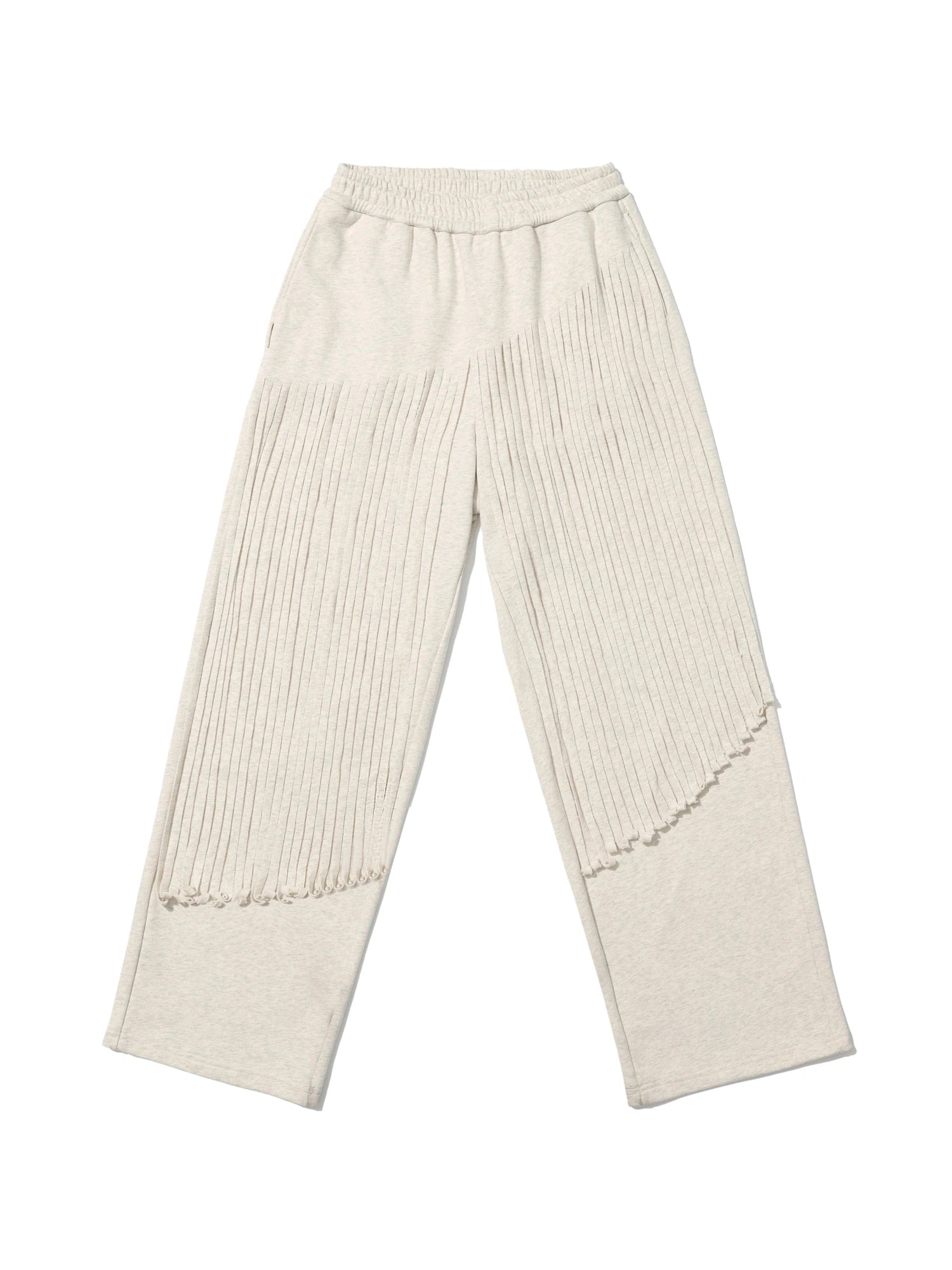 Fringed Knit Trousers With Cascading Layers