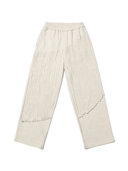 Fringed Knit Trousers With Cascading Layers