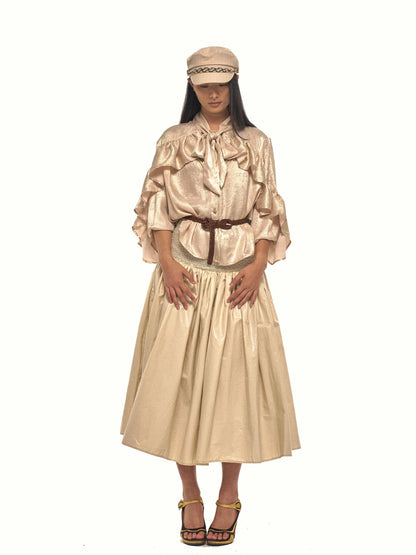 NyDkyel Glossy Faux Leather Look Beaded Wide Waistband Women&