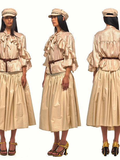NyDkyel Glossy Faux Leather Look Beaded Wide Waistband Women&