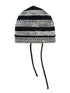 Gray Stripe Knit Jacquard Nepal Style Headscarf Cap