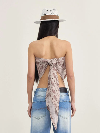 Gypsy Sand Scarf Wrap V-neck T-shirt Long Sleeve Blouse