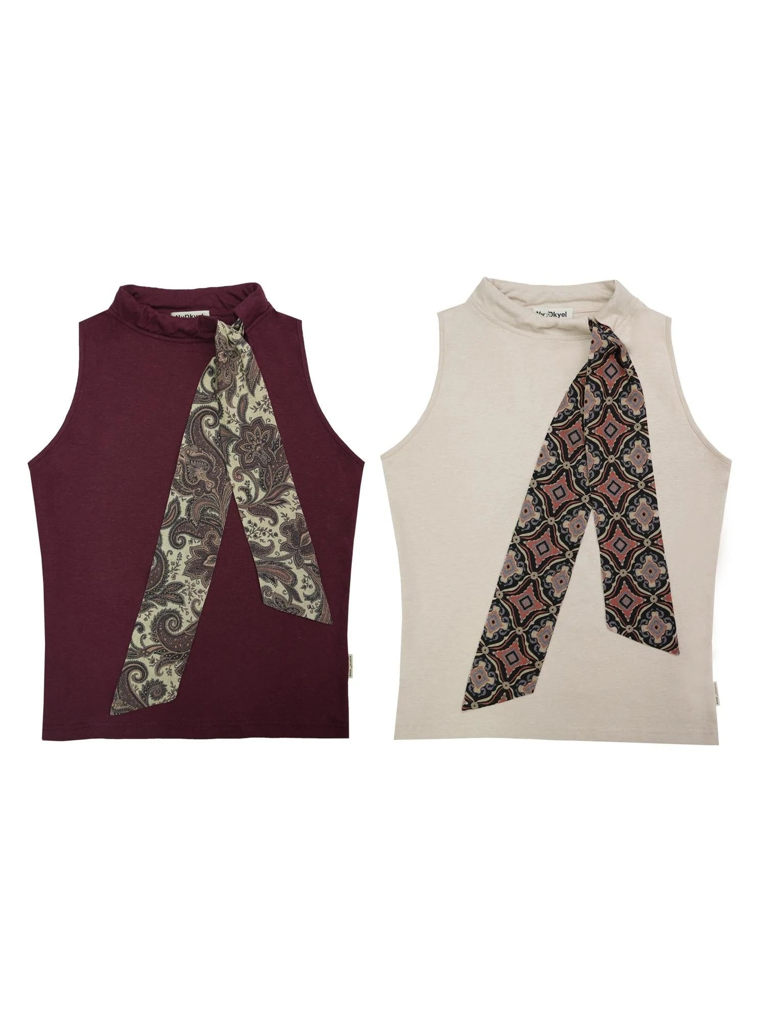 Gypsy Style Hemp Blend Linen Scarf Trim Vest Top