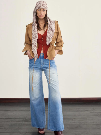Gypsy WaisT-shirt Jacket Adjustable Sleeves Seamless Shoulder