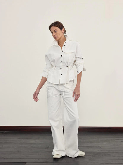 Gypsy WaisT-shirt Jacket Adjustable Sleeves Seamless Shoulder