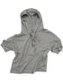 Hooded Tie Neck Button Detail Drop Shoulder Short Sleeve Tee