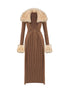 Knit Turtleneck Cable Tie Front Long Cardigan