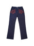 Leaf Pocket Denim Trousers In Herringbone Tapered Cut