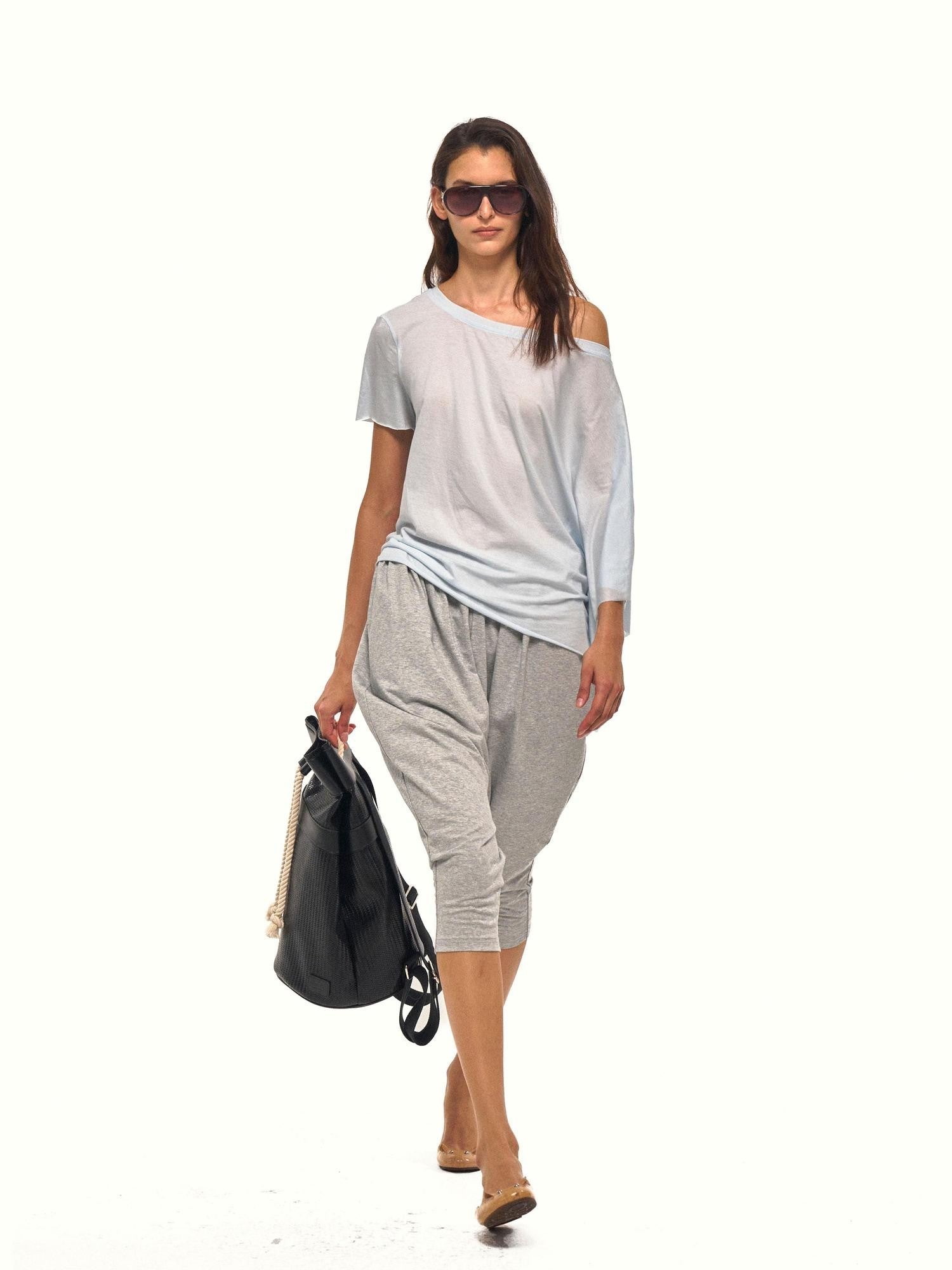 NyDkyel Light Heather Gray Harem Knitted Low Crotch Women&