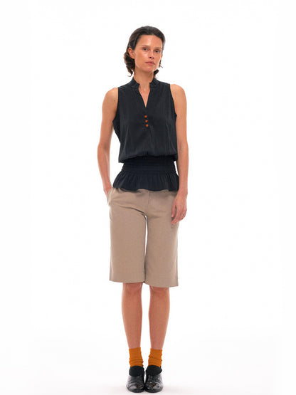 NyDkyel Lightweight Pleated Tapered Twill Shorts