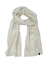 Linen Blend Embroidered Leaf Scarf With Natural Texture