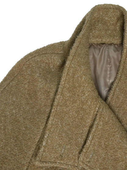 Long Wool Blend Trench Coat with Detachable Belt