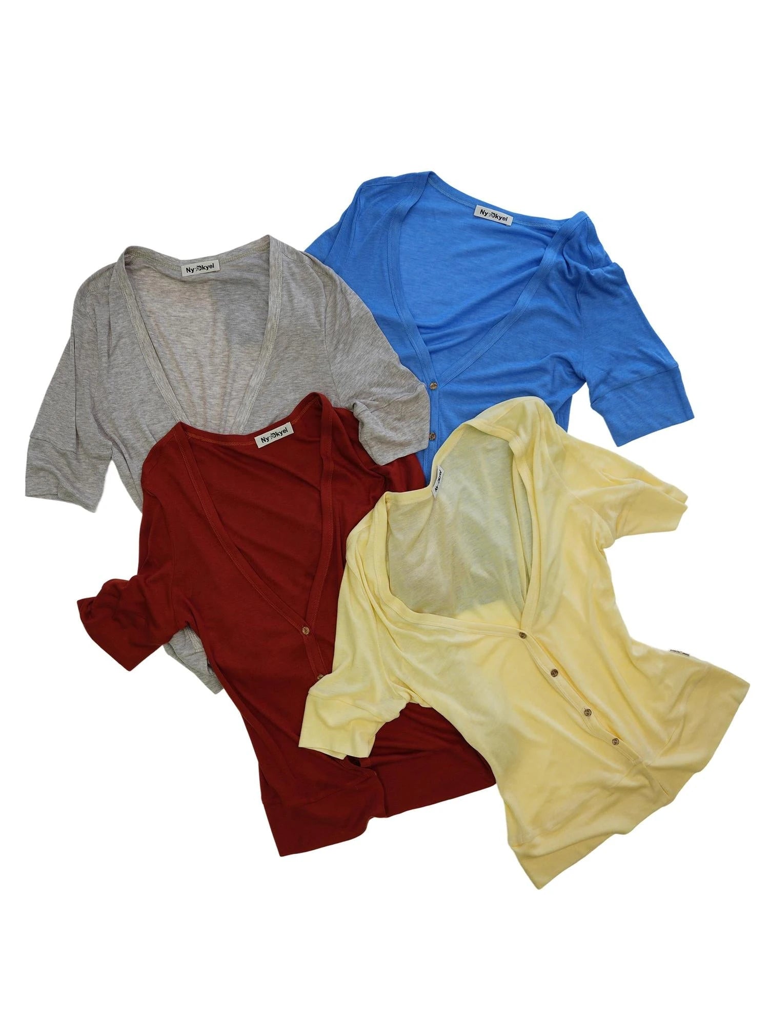 Low Cut V-neck Merino Cardigan With Wooden Buttons