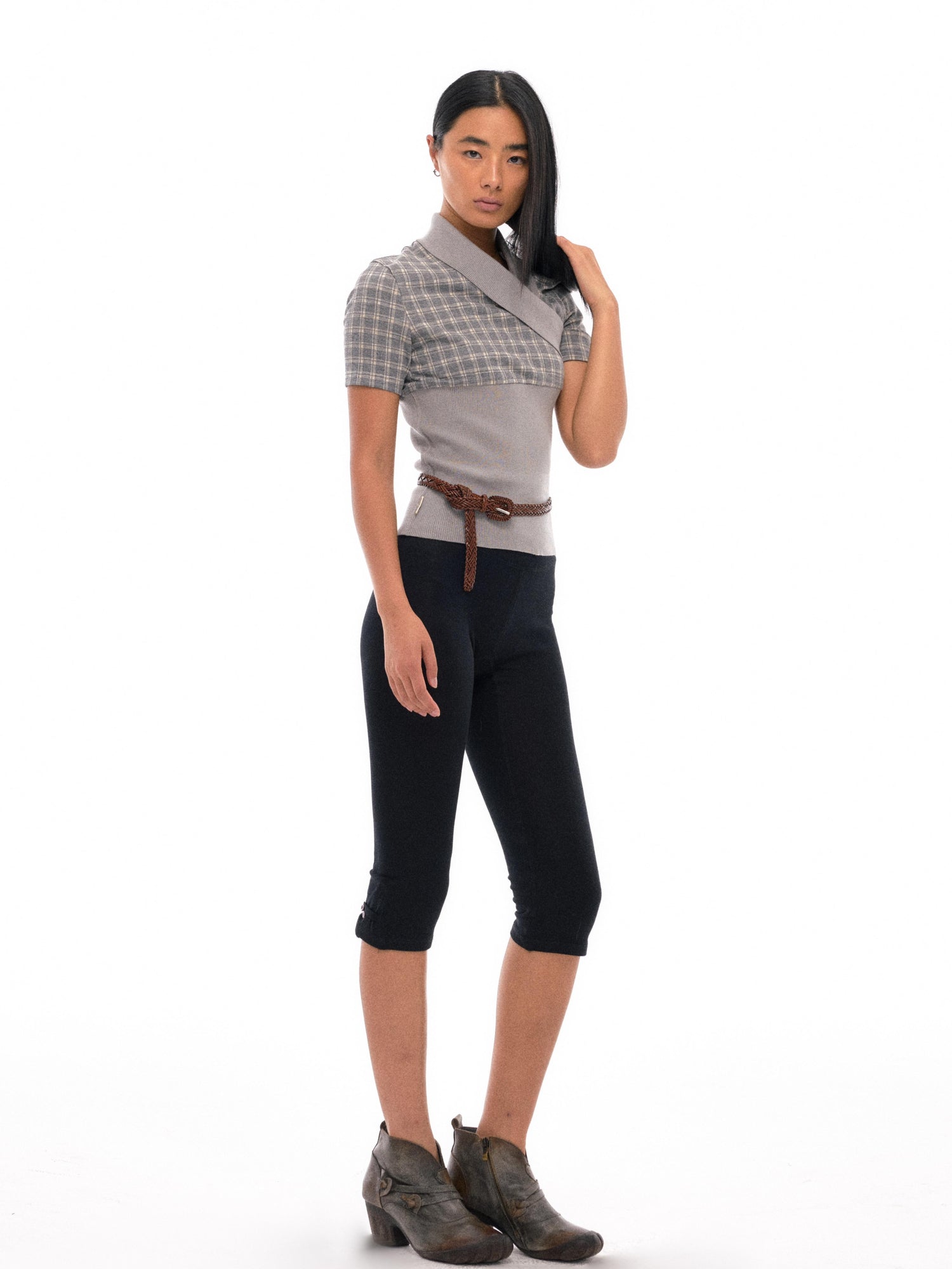 NyDkyel Lyocell Yoga Shorts With Adjustable Hem And Shell Buttons
