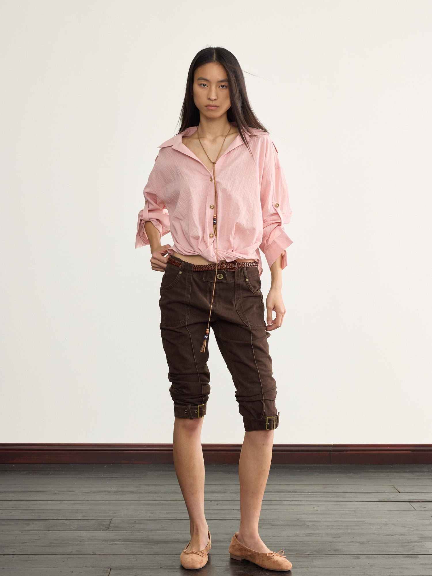 NyDkyel Mid Rise Capri Denim Jodhpurs with Adjustable Hem