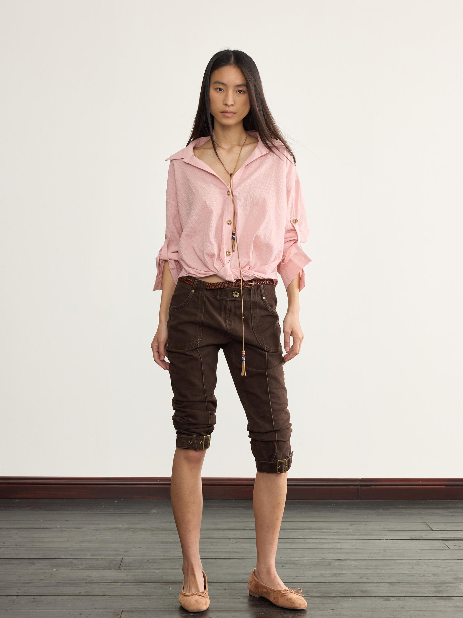 NyDkyel Mid Rise Capri Denim Jodhpurs with Adjustable Hem