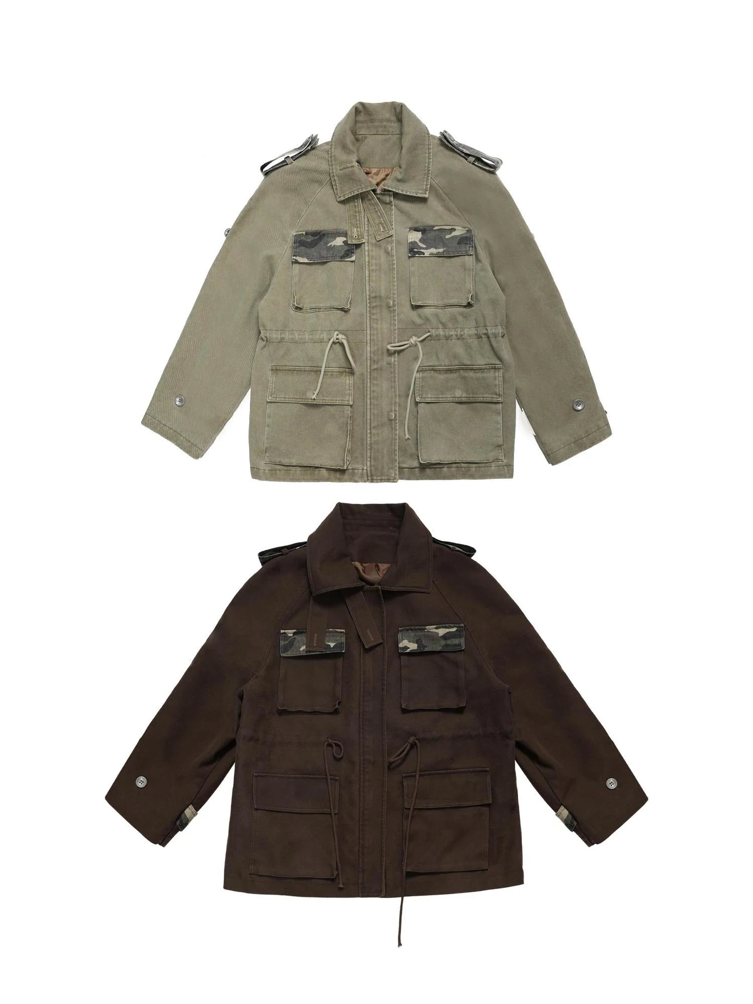 Military Washed Camo Utility Jacket