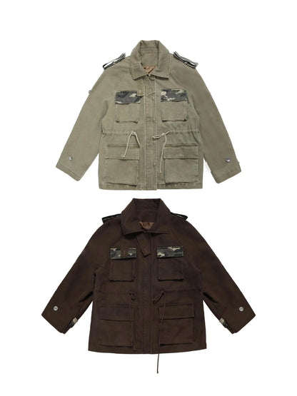 Military Washed Camo Utility Jacket