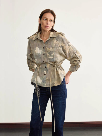 Moss Camouflage Adjustable WaisT-shirt Sleeve Length Option