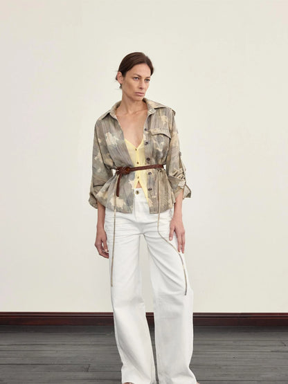 Moss Camouflage Adjustable WaisT-shirt Sleeve Length Option