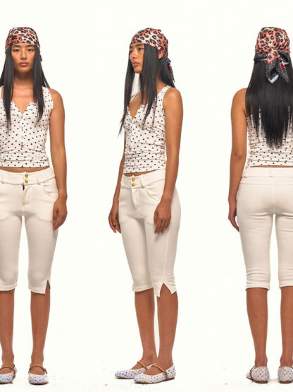 NyDkyel Napoleon Gold Double Button Side Slit Slim Fit Women&
