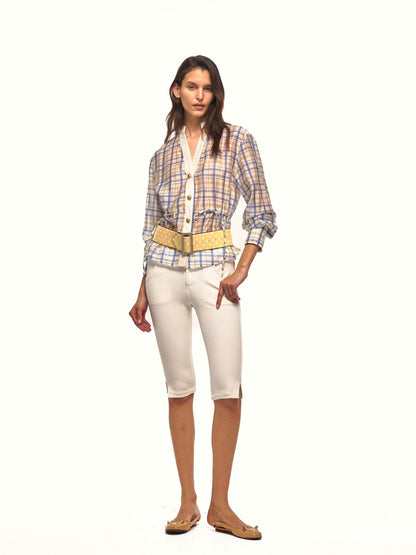 NyDkyel Napoleon Gold Double Button Side Slit Slim Fit Women&