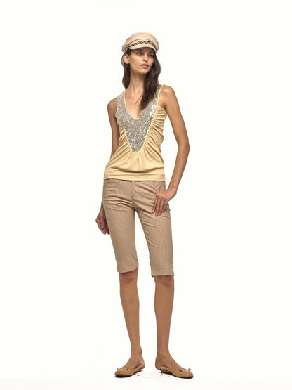 NyDkyel Napoleon Gold Double Button Side Slit Slim Fit Women&