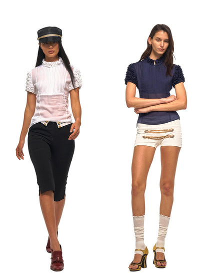 NyDkyel Napoleon Layered Ruffle Petal Collar Waist Cinched Women&