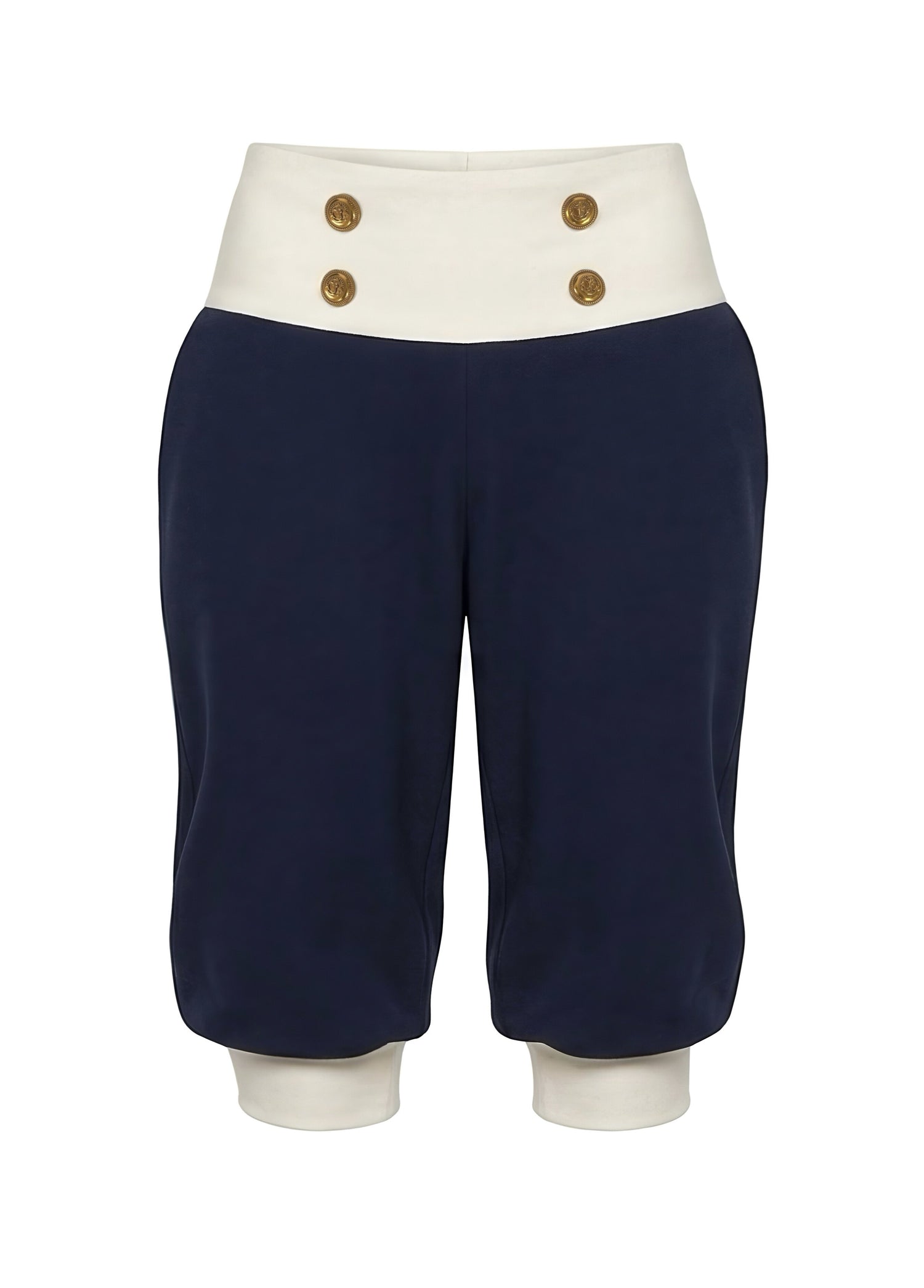 NyDkyel_Navy_Metal_Button_Ribbed_Wide_Waistband_Loose_Cuff_Women&