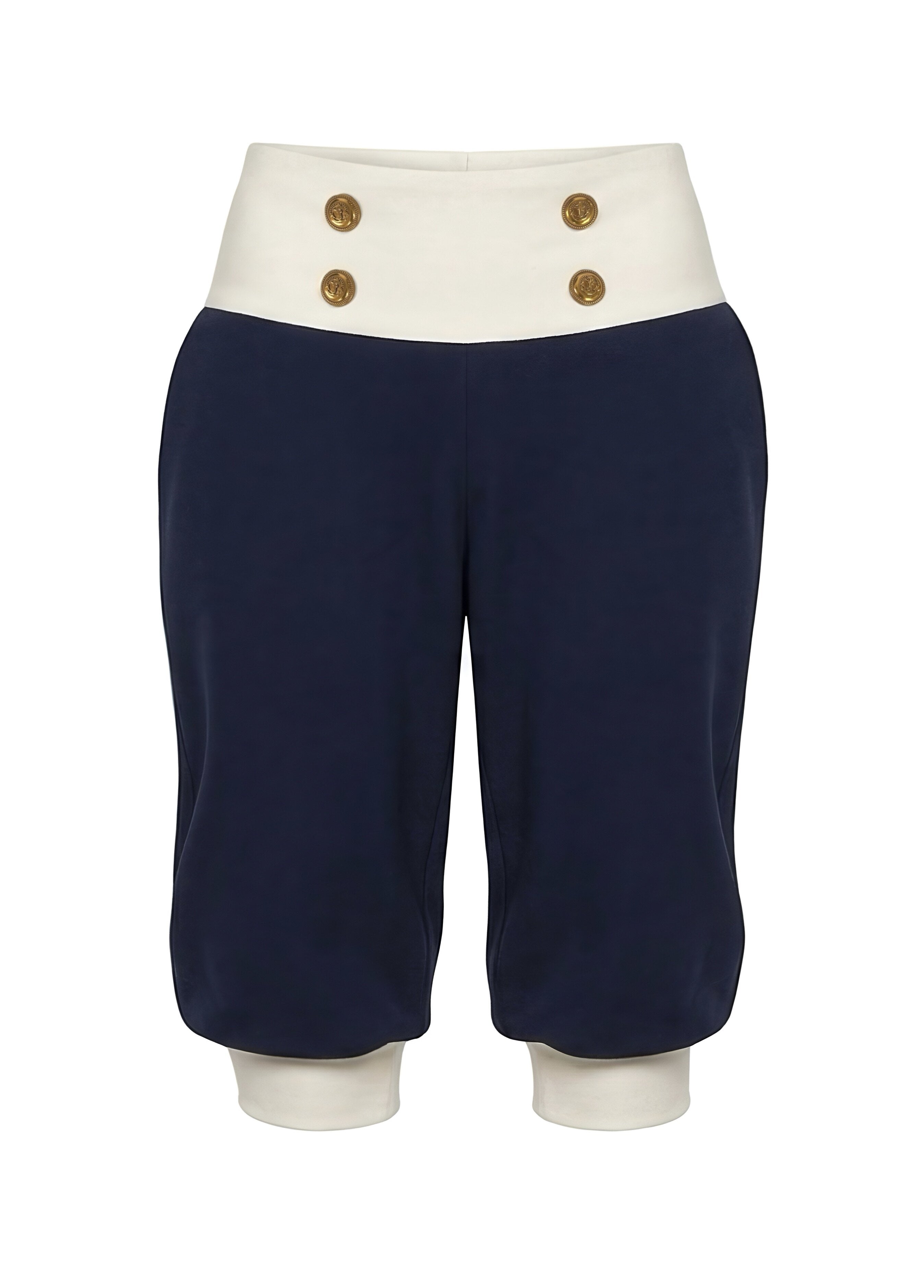 NyDkyel_Navy_Metal_Button_Ribbed_Wide_Waistband_Loose_Cuff_Women&