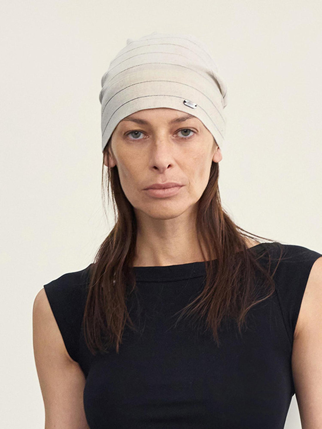 NyDkyel Nepal Style Linen Striped Shell Button Headscarf Hat