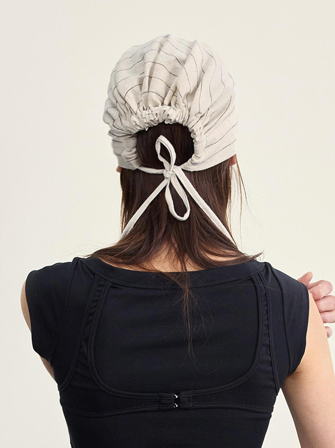 NyDkyel Nepal Style Linen Striped Shell Button Headscarf Hat