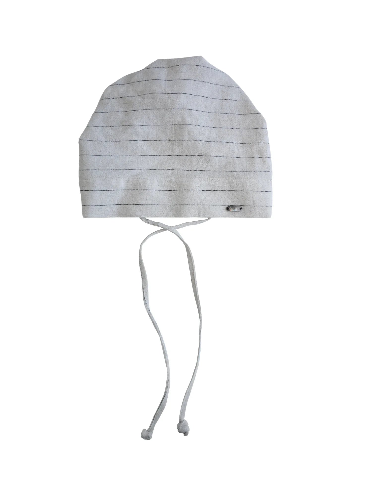 Nepal Style Linen Striped Shell Button Headscarf Hat