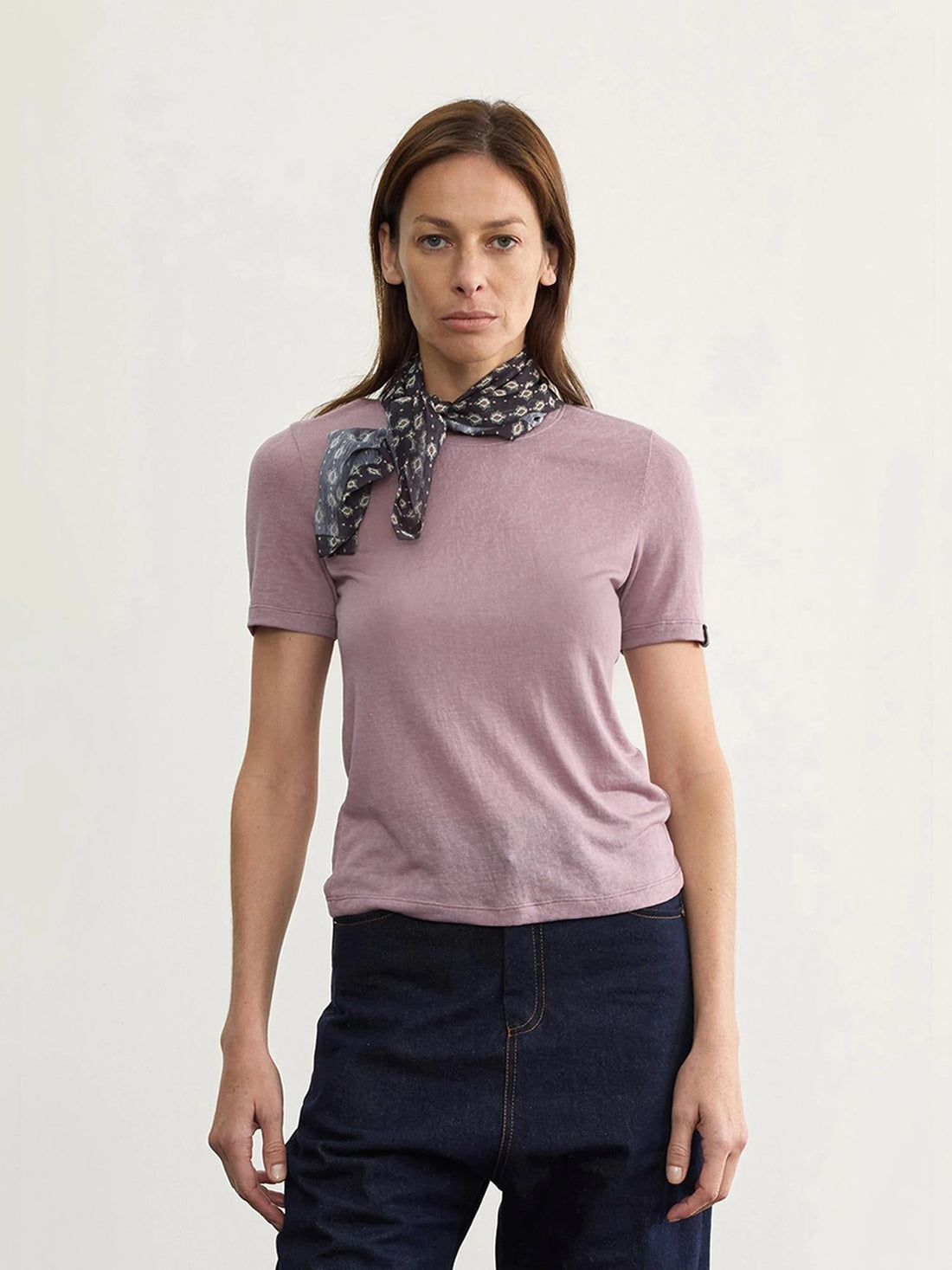 Nydkyel Blend Knit Tee Shoulder Seam Lightweight Layering