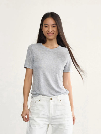 Nydkyel Blend Knit Tee Shoulder Seam Lightweight Layering