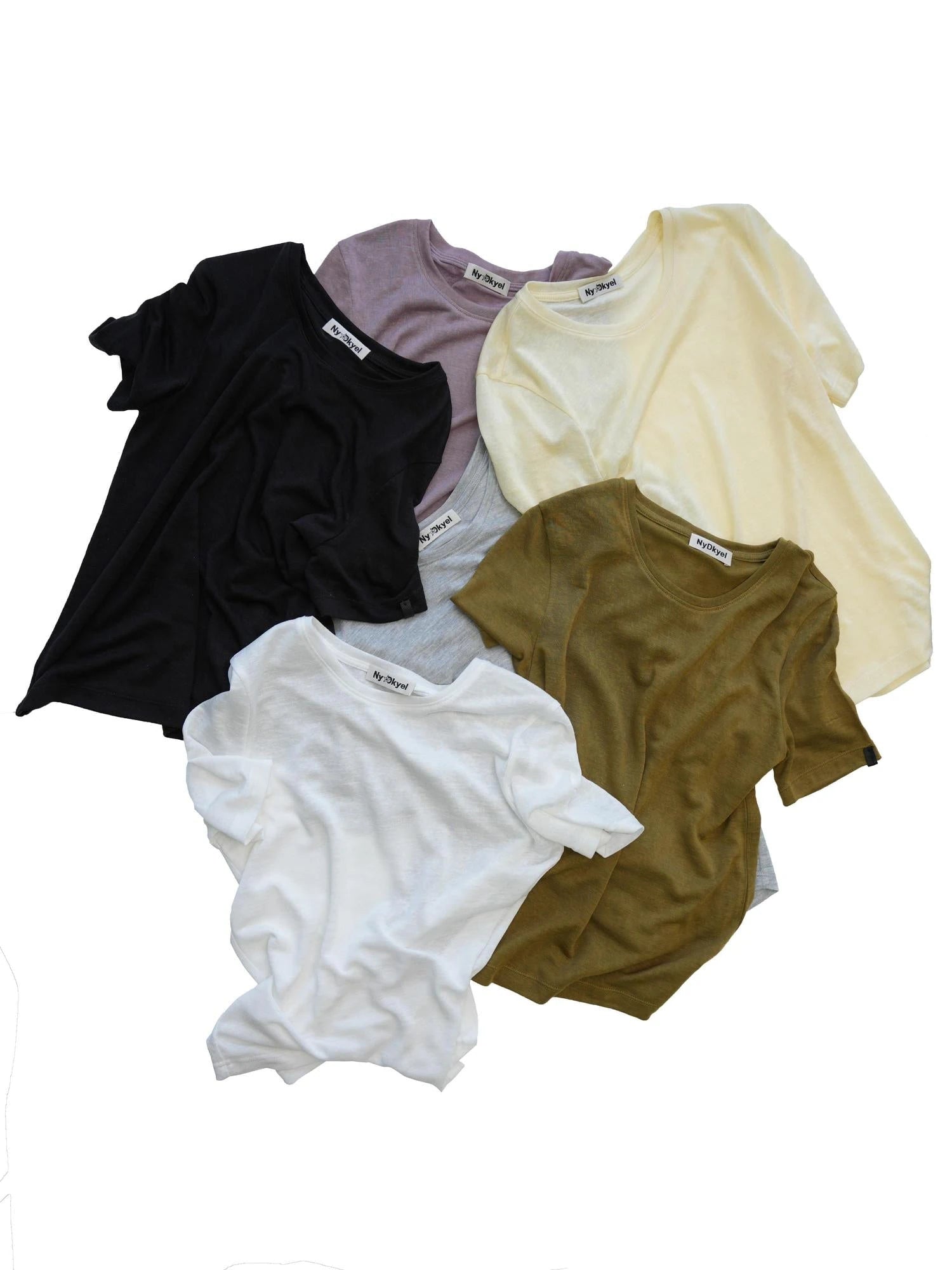 Nydkyel Blend Knit Tee Shoulder Seam Lightweight Layering