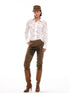 Paisley Cut Out Embroidered Fitted White Shirt