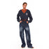NyDkyel Poly Stretch Blend Oversized Vintage Drop Shoulder Unisex Navy Crewneck Hoodies