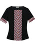 Red White Check Knit Trim Stretch Slim Fit Short Sleeve Cardigan
