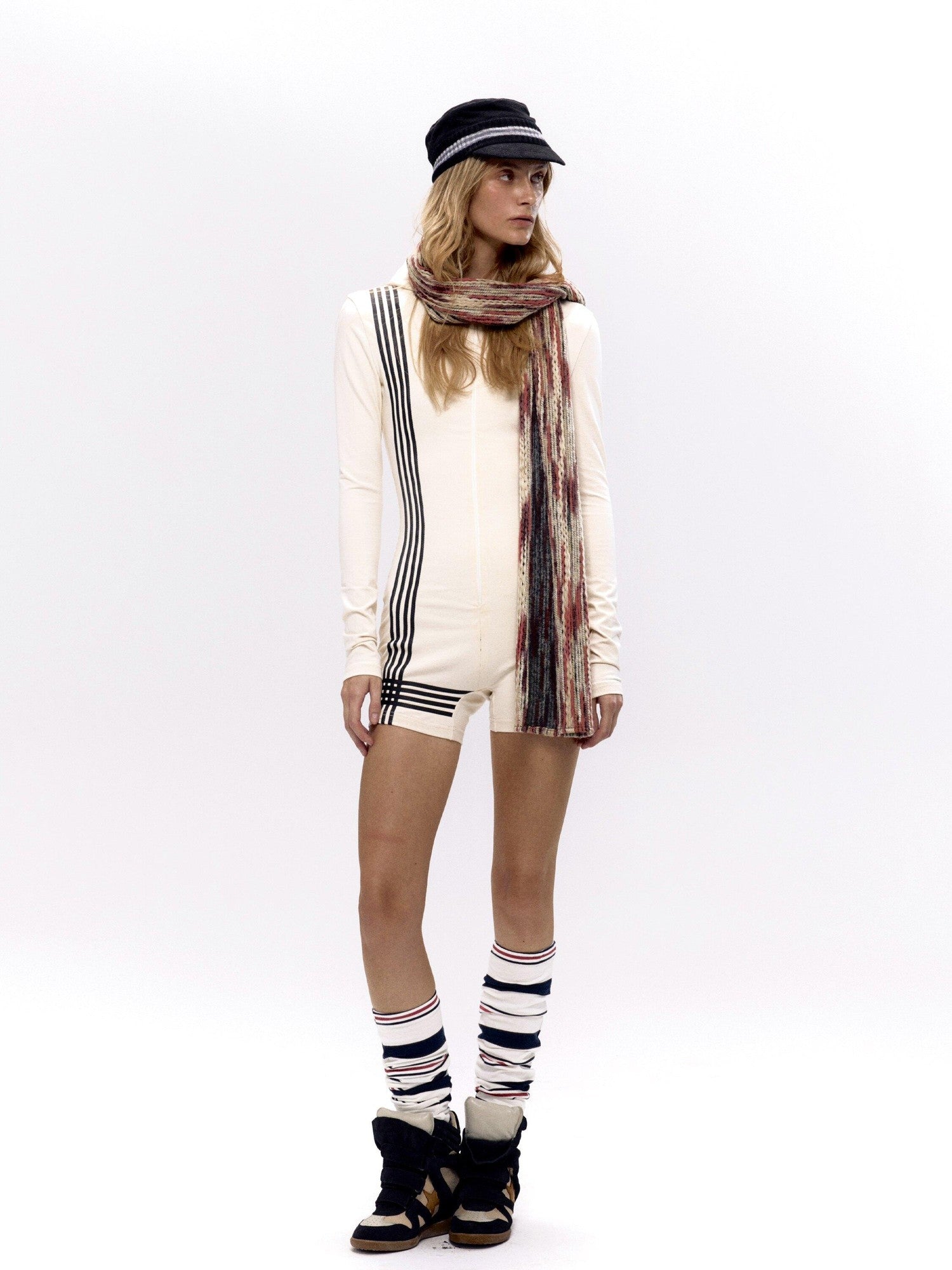 NyDkyel Red White Colorblock Striped Women&
