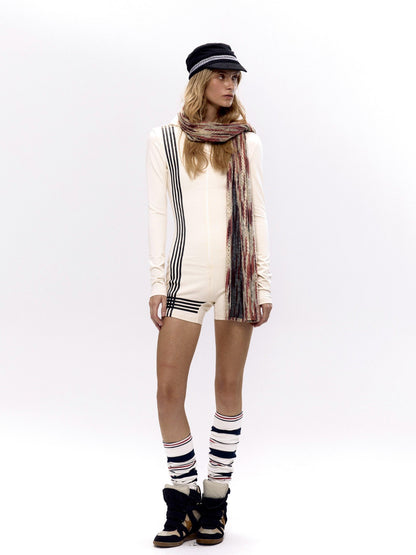 NyDkyel Red White Colorblock Striped Women&