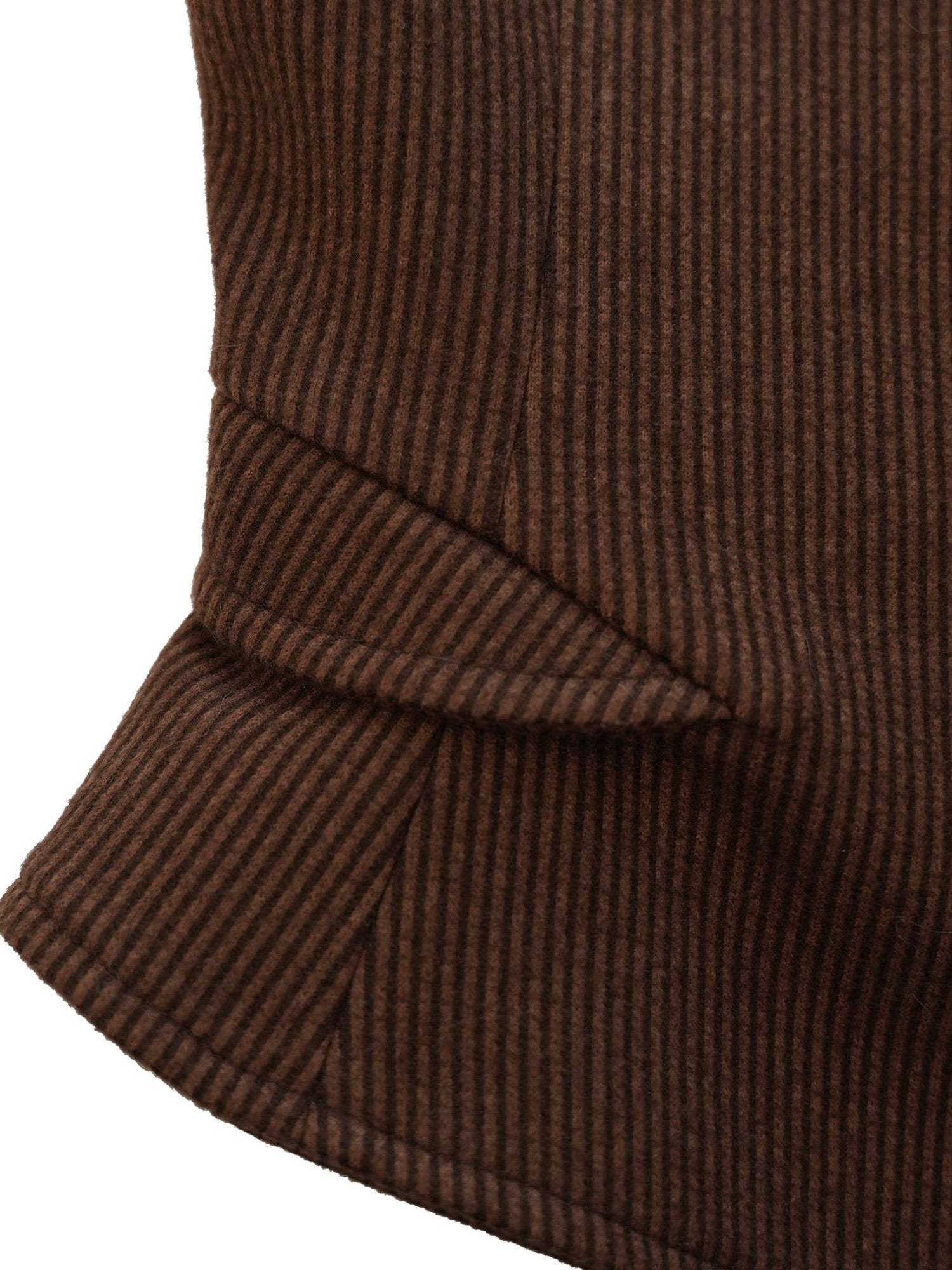 NyDkyel Retro Brown Striped Waist Defining Blazer Set