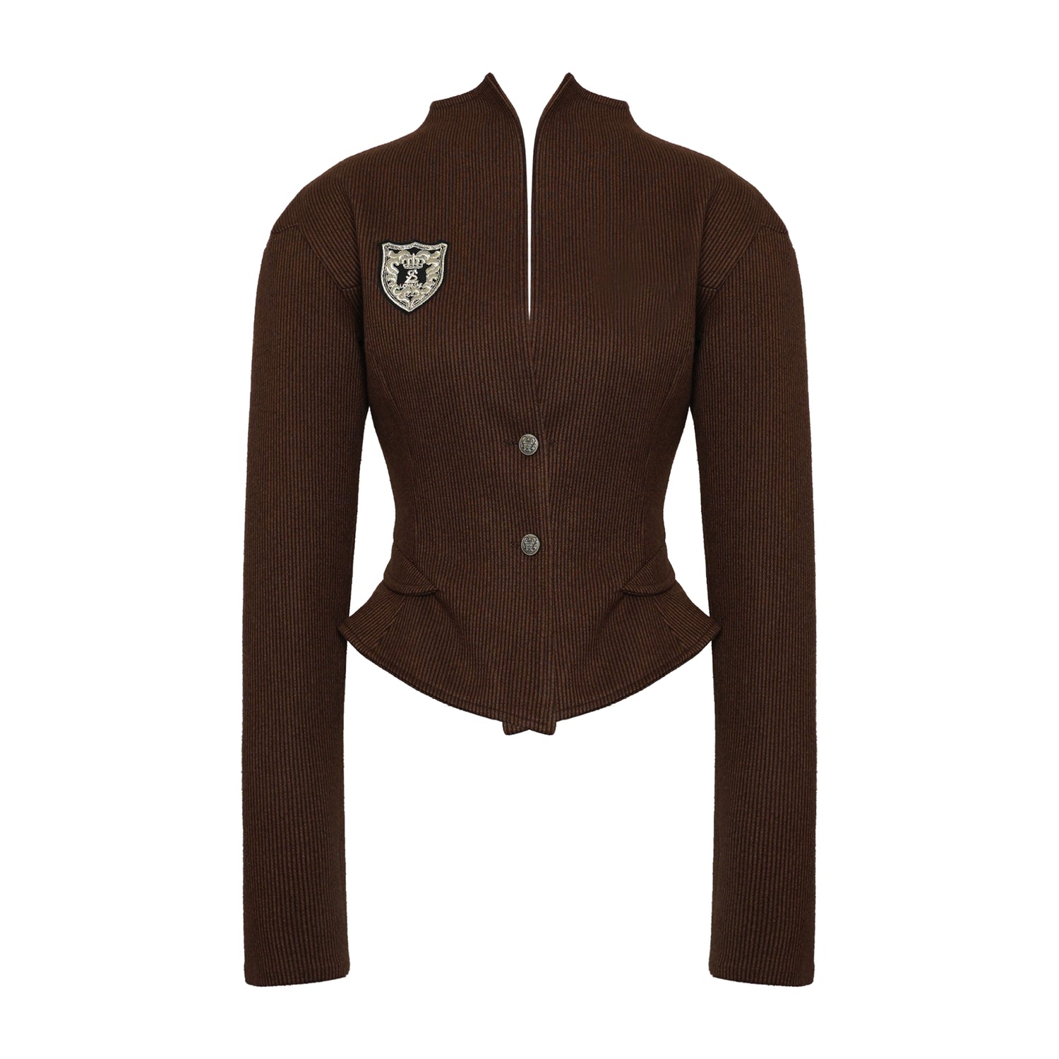 NyDkyel_Retro_Brown_Striped_Waist_Defining_Blazer_Set_MISSTT