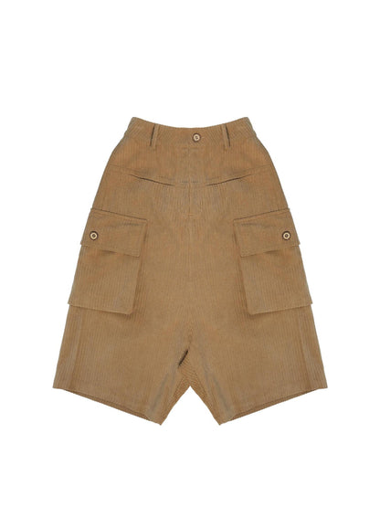 NyDkyel Retro Corduroy Low Crotch Cargo Pants