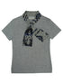 Retro Geometric Jacquard Tie Front Knit Tee